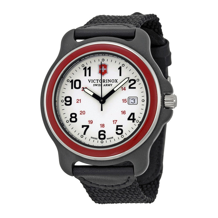 Victorinox Original Xl White Dial Black Nylon Strap Mens Watch Watch Direct