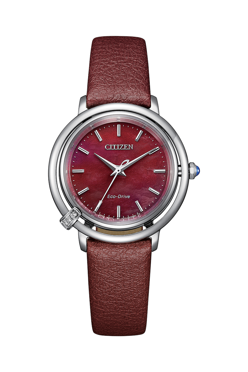 Citizen Eco-Drive Stainless Steel Red Dial Watch EM1090-78X