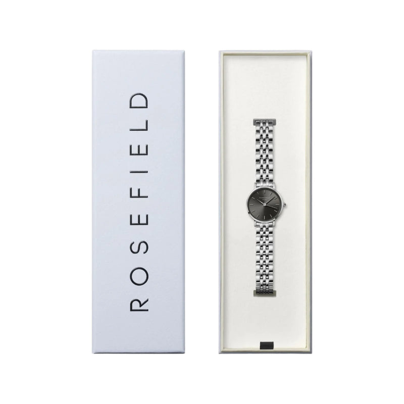 Rosefield Small Edit Black Dial Stainless Steel Watch SGSSS-SE03