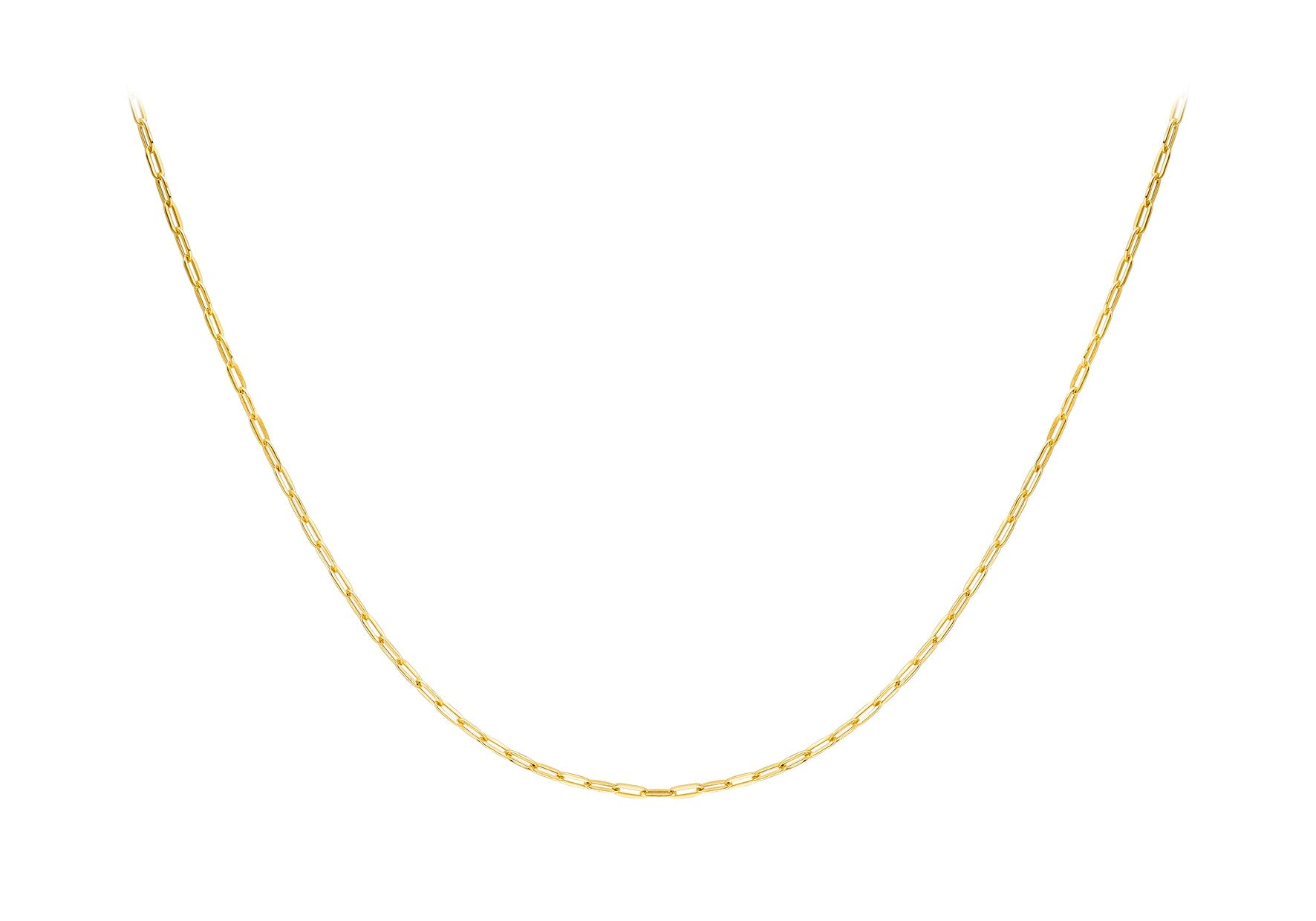 9K Yellow Gold Paper Chain Necklace Elegant Contemporary Style