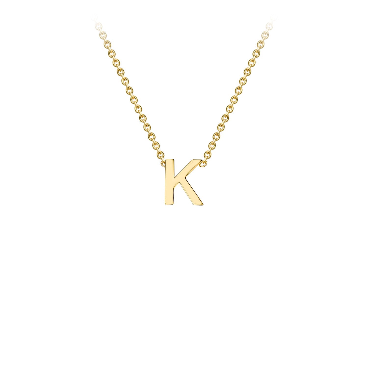 9K Yellow Gold K Initial Necklace Adjustable Personalised Jewelry Gift