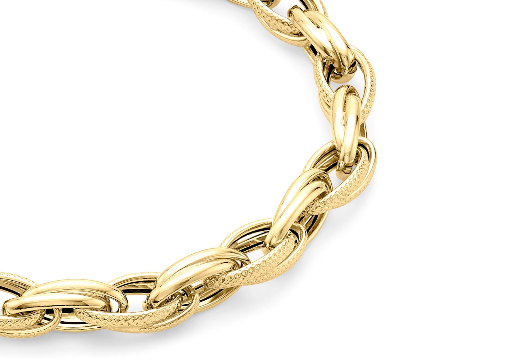9K Yellow Gold Chain Link Bracelet Elegant Contemporary Design