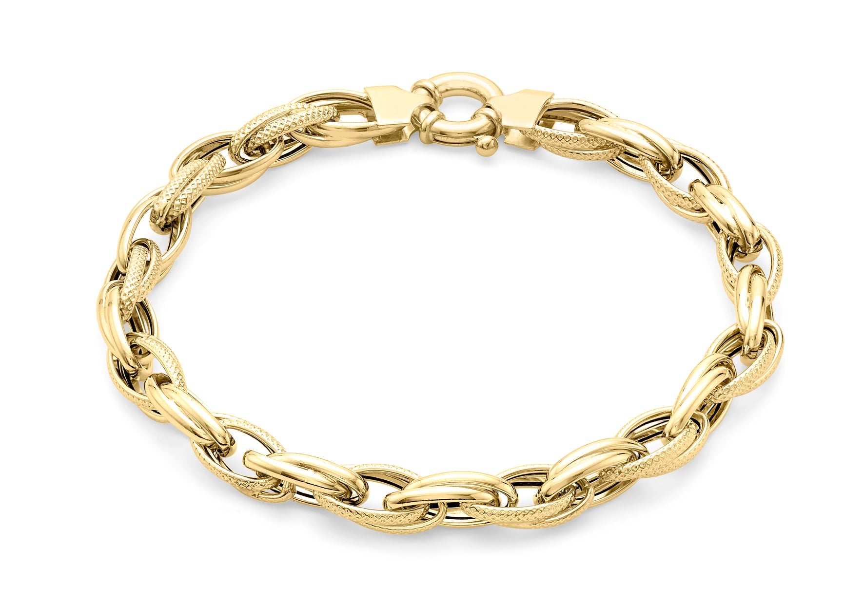 9K Yellow Gold Chain Link Bracelet Elegant Contemporary Design