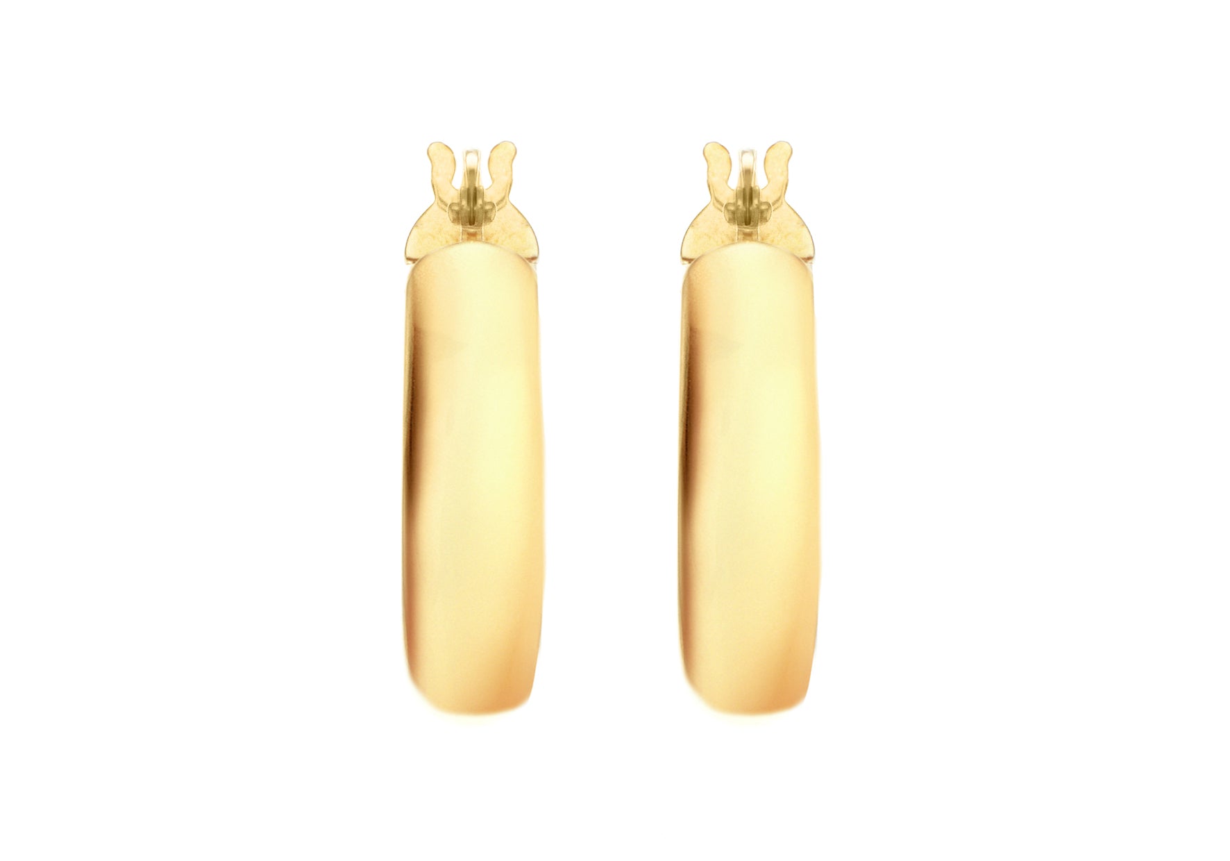 9K Yellow Gold Creole Hoop Earrings 15mm Stylish Contemporary Look