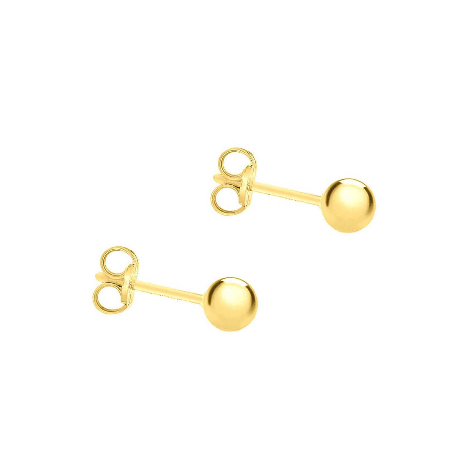 9K Yellow Gold Ball Stud Earrings Subtle Style Contemporary Look