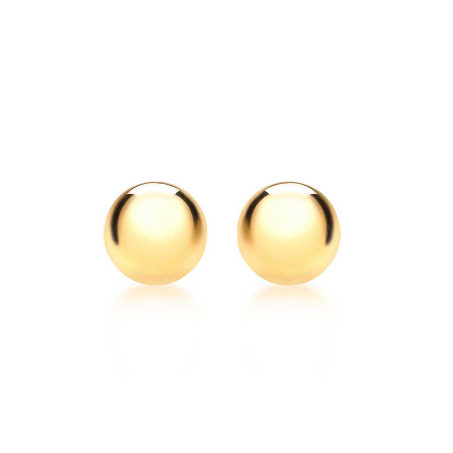 9K Yellow Gold Ball Stud Earrings Subtle Style Contemporary Look