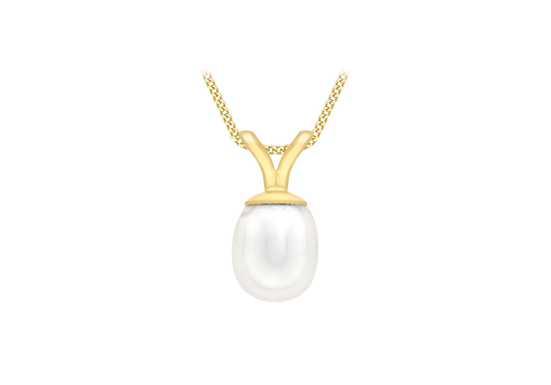 9K Yellow Gold Freshwater Pearl Pendant Elegant Gift for Women