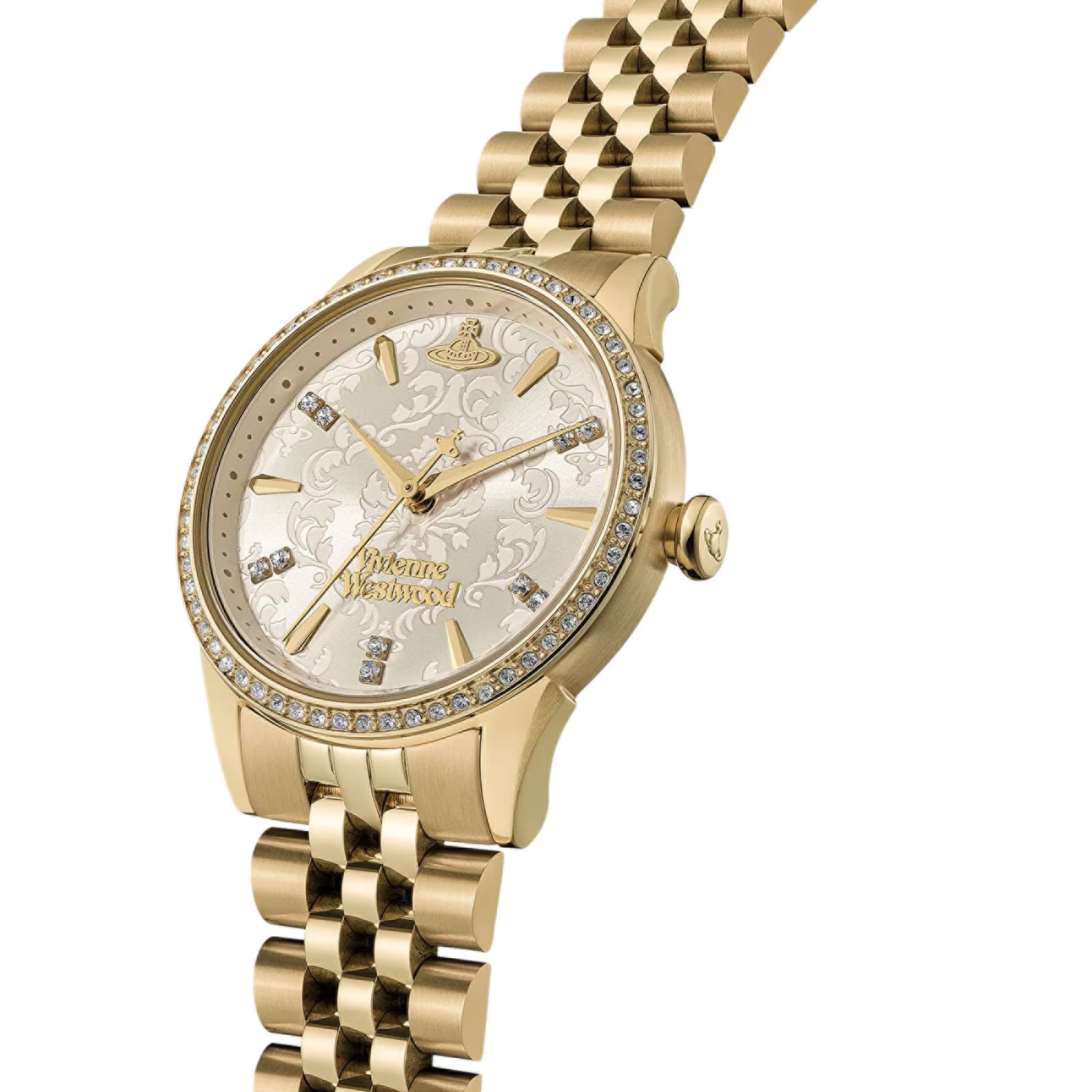 Vivienne Westwood Little Wallace Gold Dial Stainless Steel Women's Watch VV327LCPGD