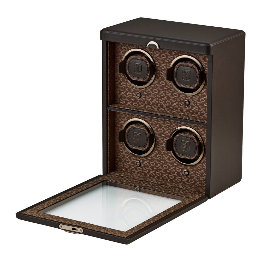 WOLF Earth 4 Piece Watch Winder in Coffee