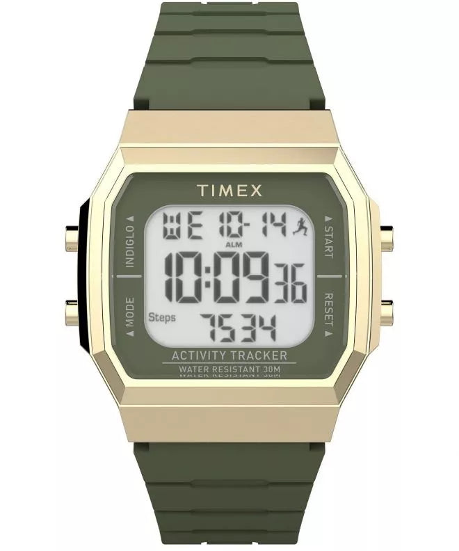 Timex 活动追踪器和步数追踪器 40 毫米金色和绿色手表 TW5M60800