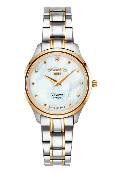Roamer Venus Diamond 30 毫米双色不锈钢表带腕表