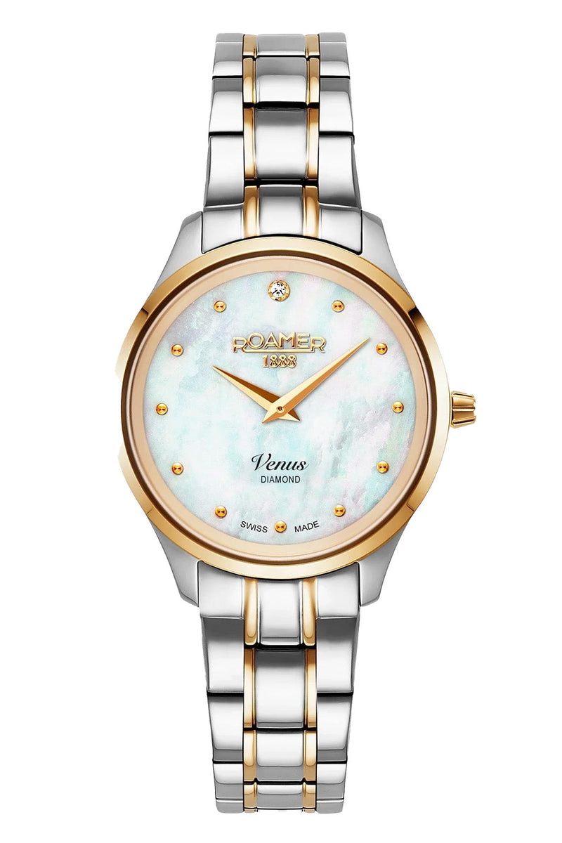 Roamer Venus Diamond 30 毫米双色不锈钢表带腕表