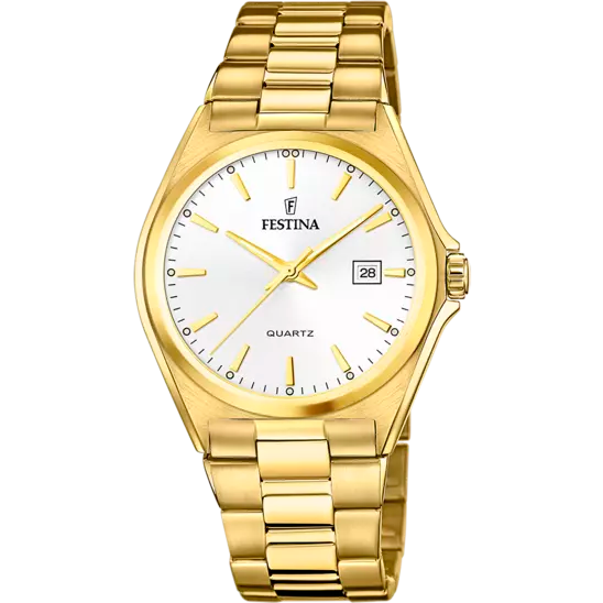 Festina Men's Elegance Stainless Steel F20555/2 Watch with Classic White Dial