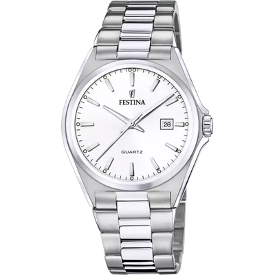 Festina 男士优雅耐用经典手表，配白色钢表带 F20552/2