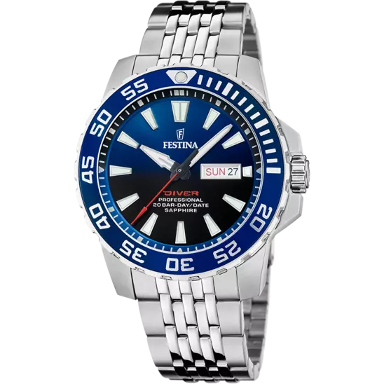 Festina 蓝色表盘不锈钢表链男士手表 F20661/1