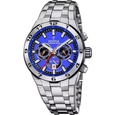 Festina Chrono Bike Blue Dial Stainless Steel Strap Men's Watch F20670/3