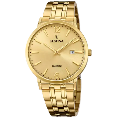 Elegant Festina Men's Watch with Gold Stainless Steel Strap and Champagne Dial F20513/3