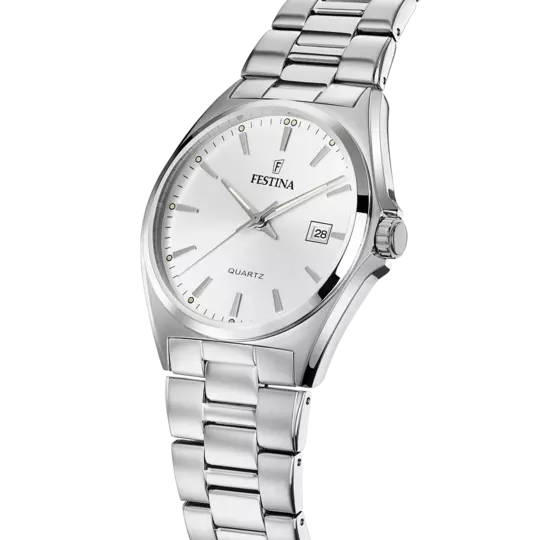 Festina 男士优雅耐用经典手表，配白色钢表带 F20552/2