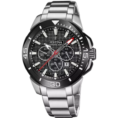 Festina Chrono Bike Black Dial Stainless Steel Strap Men's Watch F20641/4