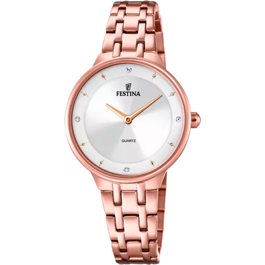 优雅的 Festina 女士手表，配有银色表盘和不锈钢表带 - F20602/1