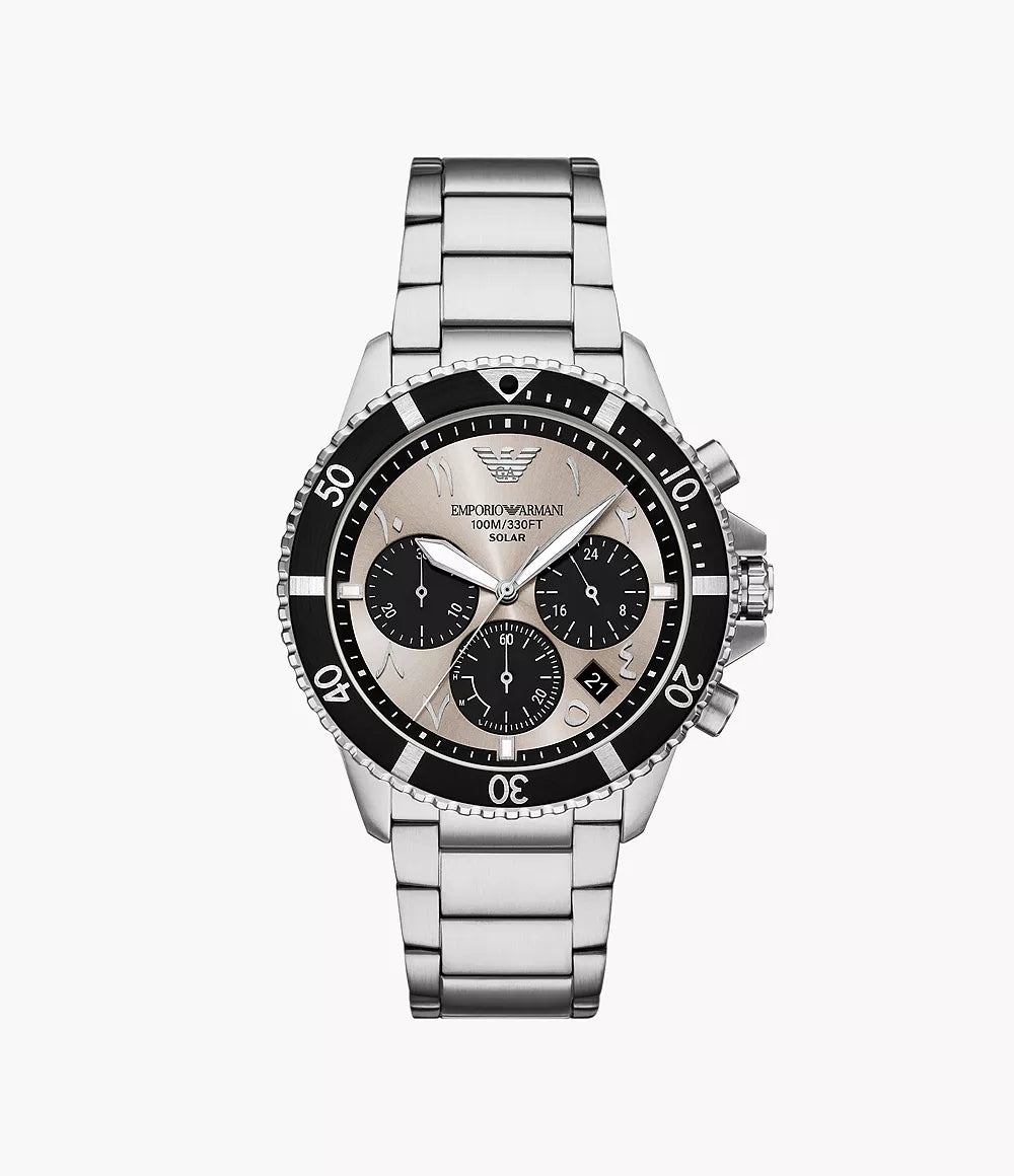 Emporio Armani World Explorer Solar Powered Stainless Steel WatchAR11722