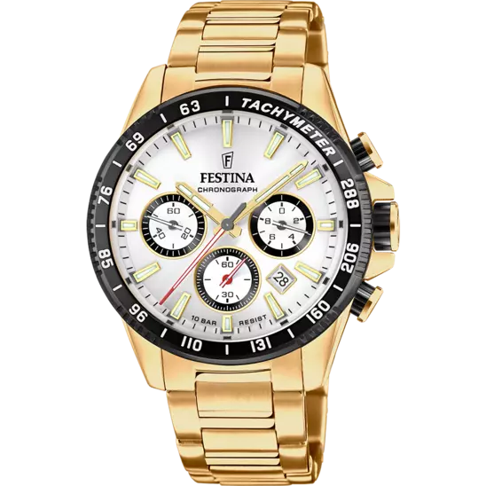 Festina Timeless Chronograph White Dial Stainless Steel 316L Strap Men's Watch F20634/1