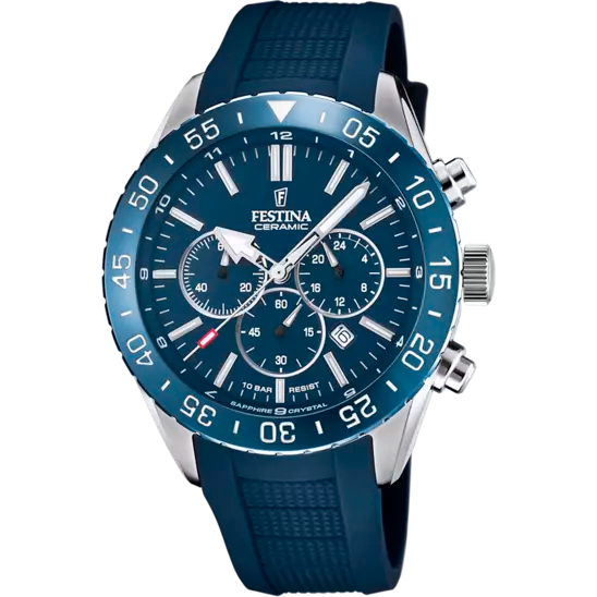 Festina Ceramic Blue Rubber Strap Men's Watch F20515/1