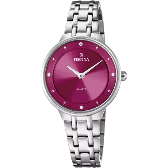 Festina 女士精​​致不锈钢手表，带波尔多色表盘 F20600/2
