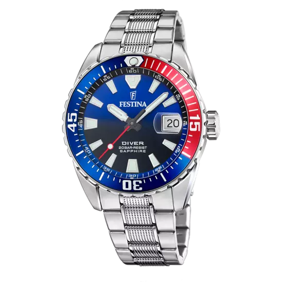 Festina Men's Sophisticated Stainless Steel Watch F20669/4 - BlueThe Originals Series