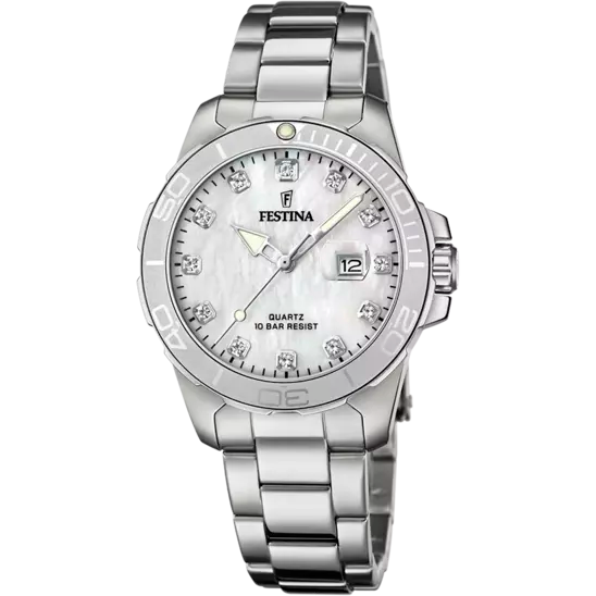 Festina Elegantly Crafted Mother of Pearl Dial Women's Watch with Steel Band F20503/1 from Boyfriend Collection