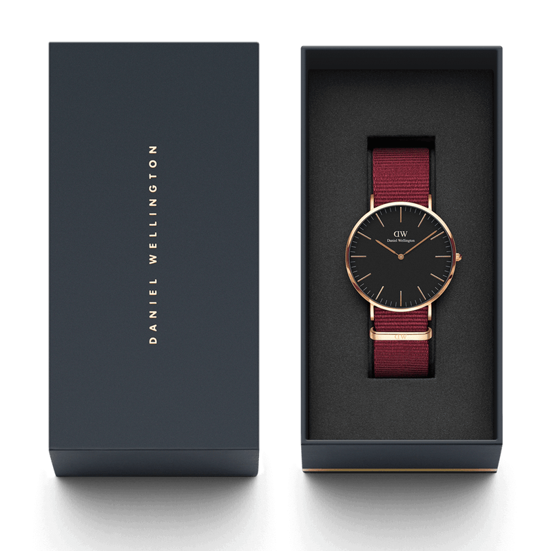 Daniel Wellington Classic 40mm Roselyn Black Dial Watch DW00100269