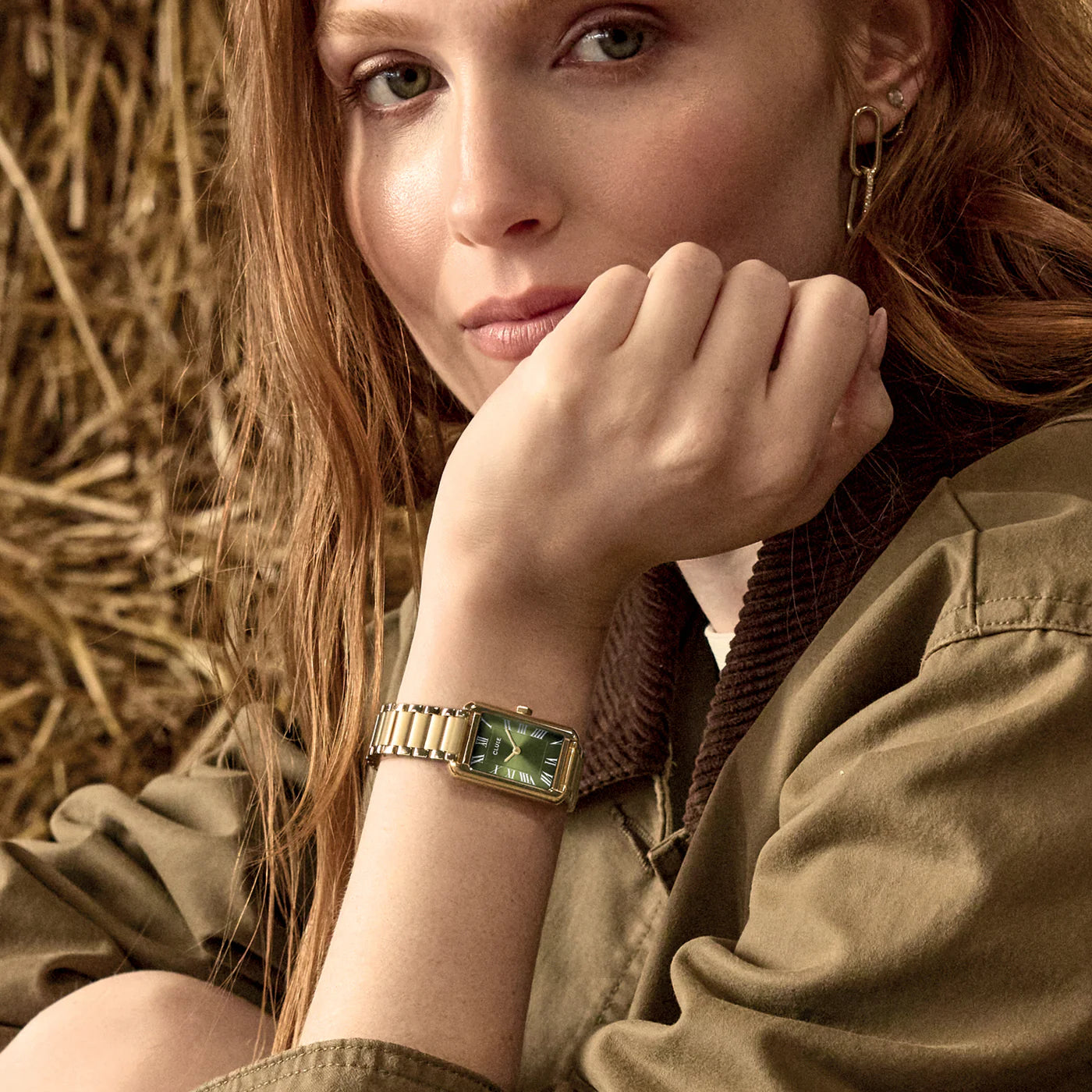 CLUSE Belisenna Stainless Steel Olive Dial Gold Women's Watch CW15007