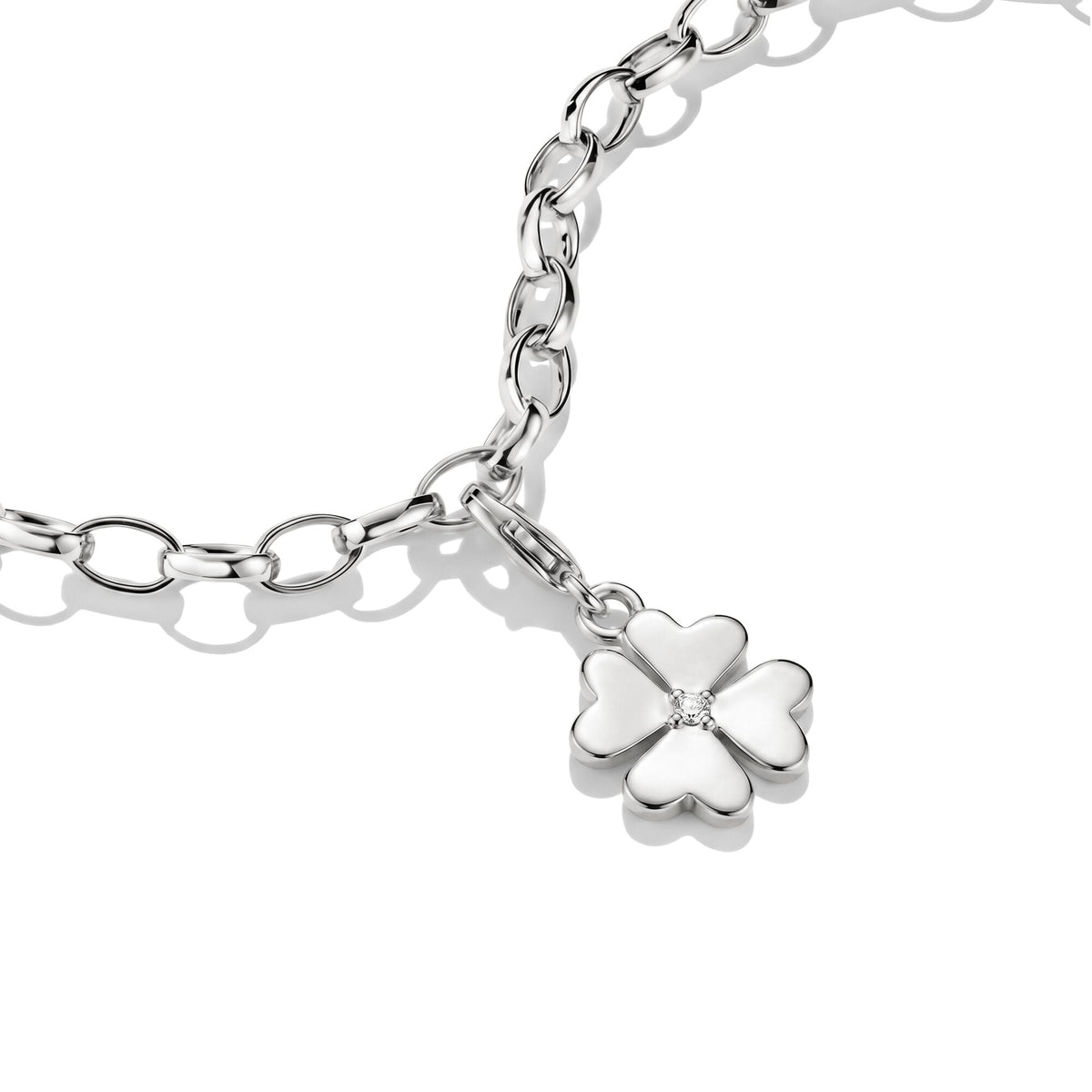 Thomas Sabo Silver-Plated Four-Leaf Clover Charm with Zirconia Centre Stone CC2248M CC2248M view 2