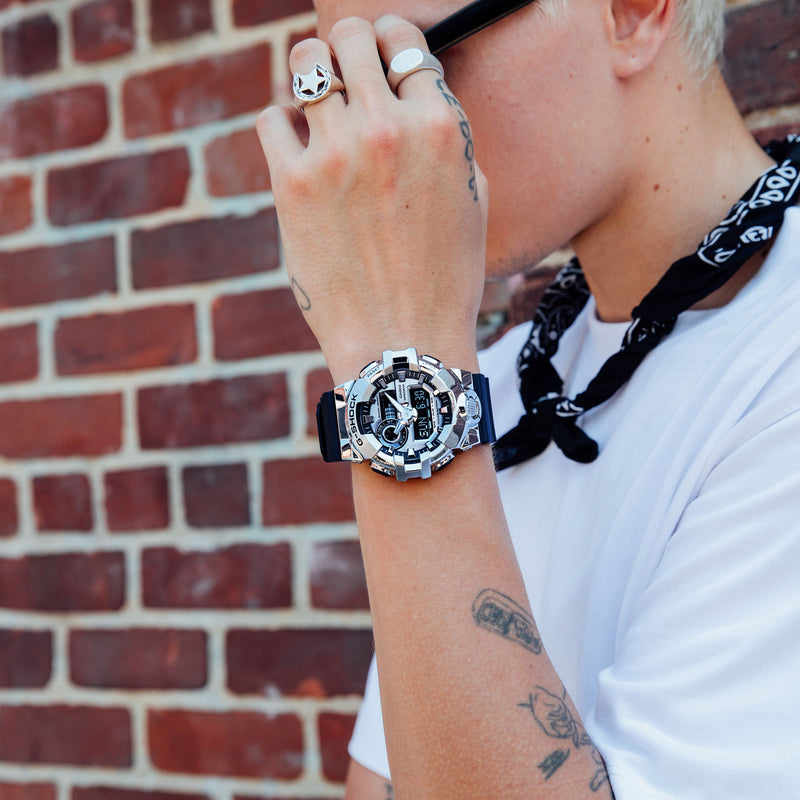G-Shock G-Steel Silver Dial Black Resin Band Watch GM700-1A