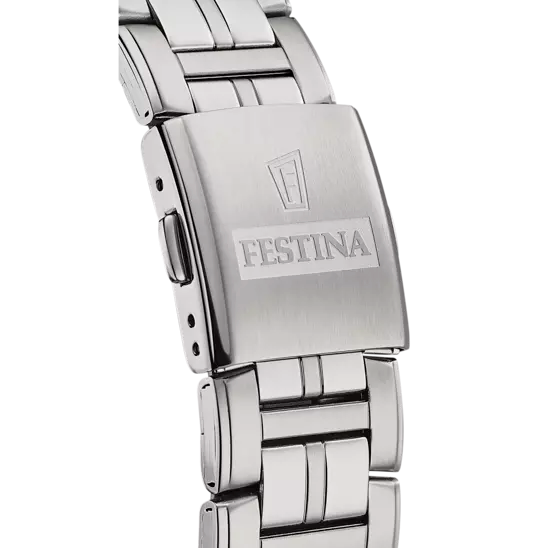 Festina F20445/3 Men's Multifunctional Watch with Black Dial and Stainless Steel Band