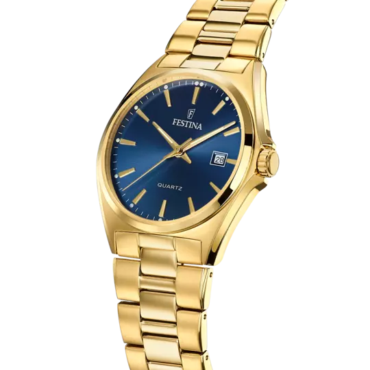 Elegant Festina F20555/4 Men's Classic Watch with Stainless Steel Strap and Blue Dial