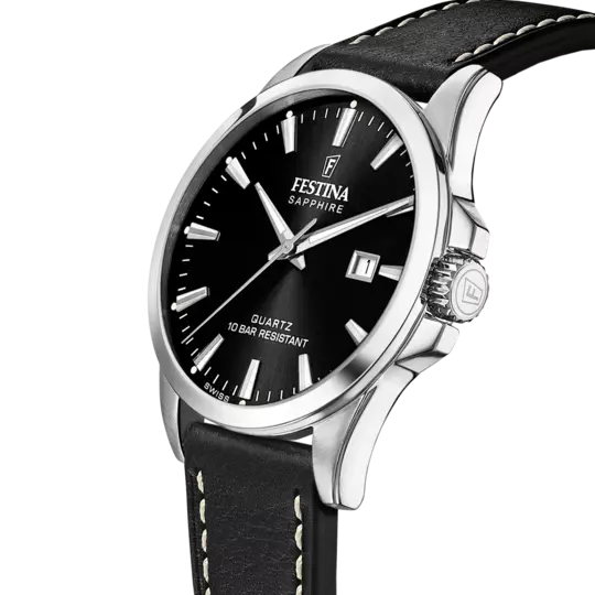 Festina Black Dial Black Leather Strap Men's Watch F20025/4
