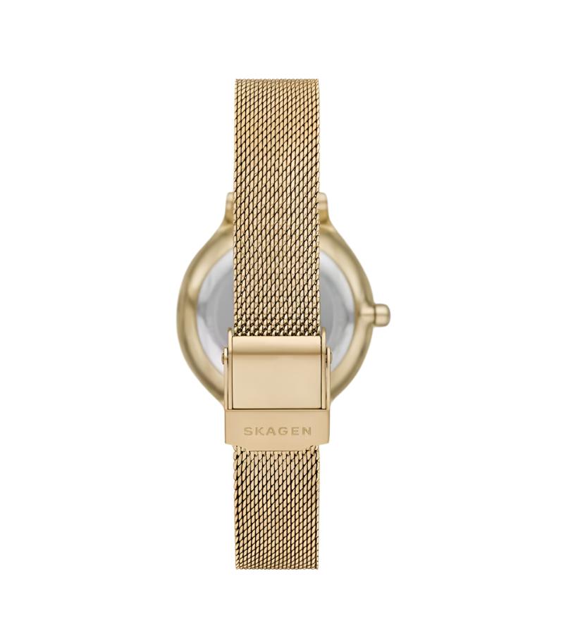 Skagen Anita Lille Gold Mesh Watch with Green Dial SKW3145