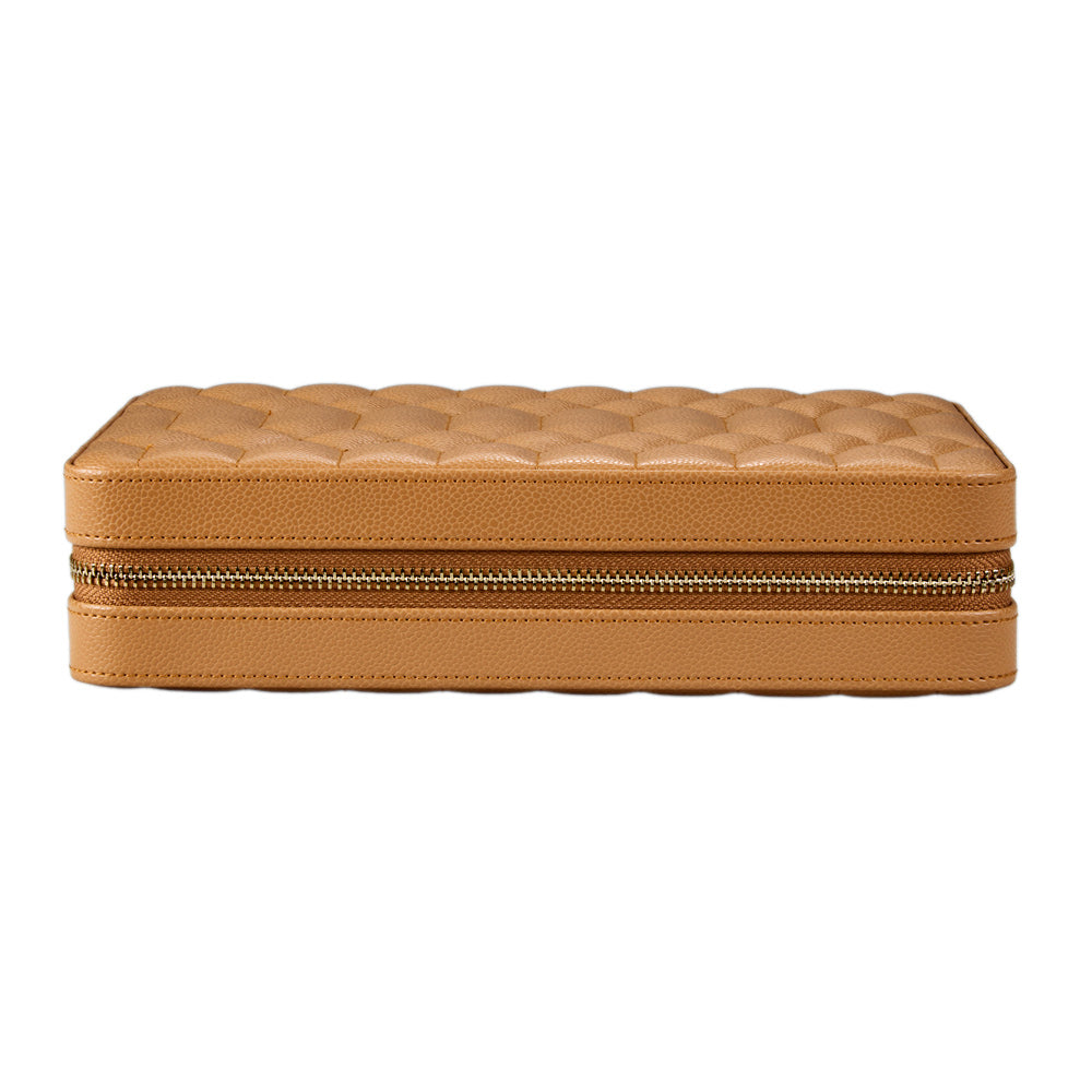 Wolf Lauren Large Zip Case in caramel recycled vegan leather — view 2