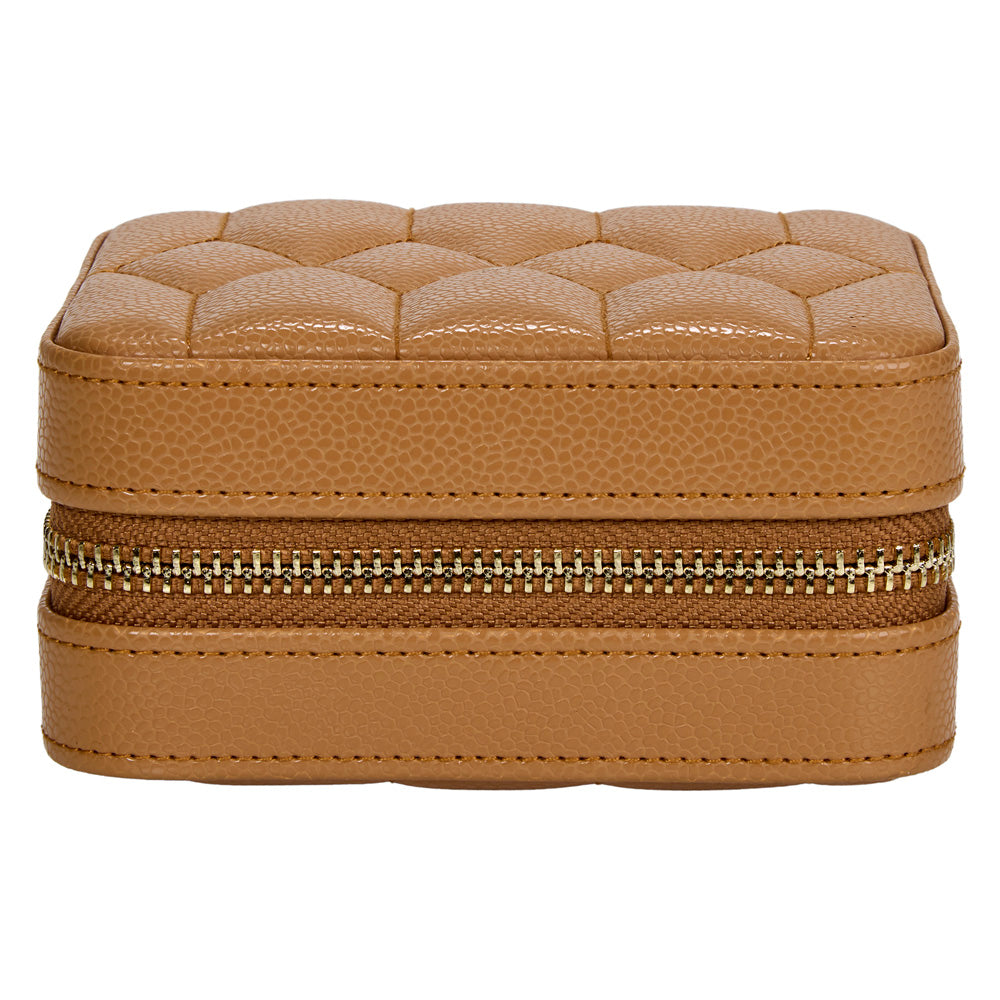 Wolf Lauren Zip Travel Case in caramel recycled vegan leather — view 2
