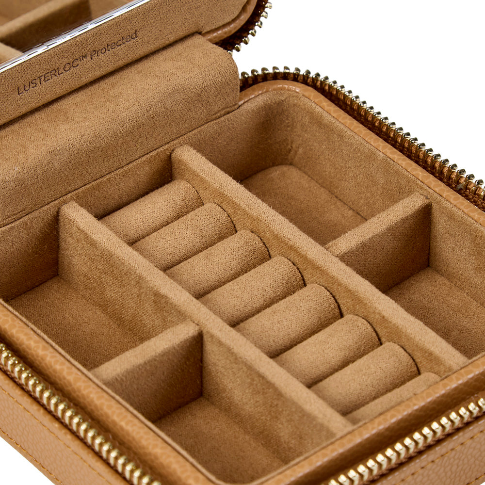 Wolf Lauren Zip Travel Case in caramel recycled vegan leather — view 4