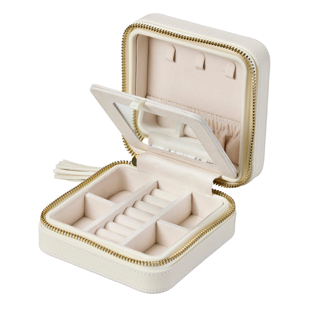 Wolf Lauren Zip Travel Case in ivory recycled vegan leather — view 3