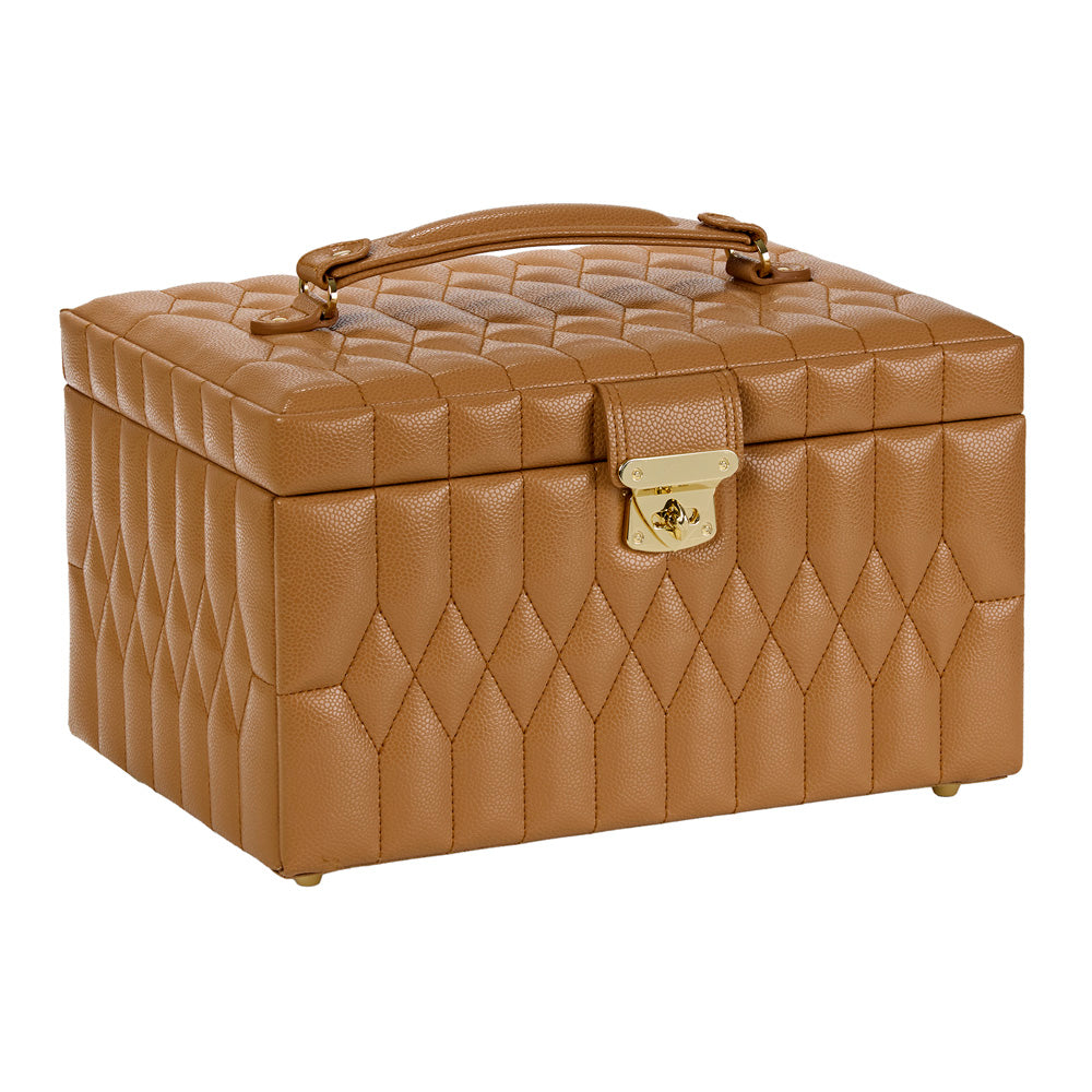 Wolf Lauren Medium Jewellery Box in caramel recycled vegan leather — view 11