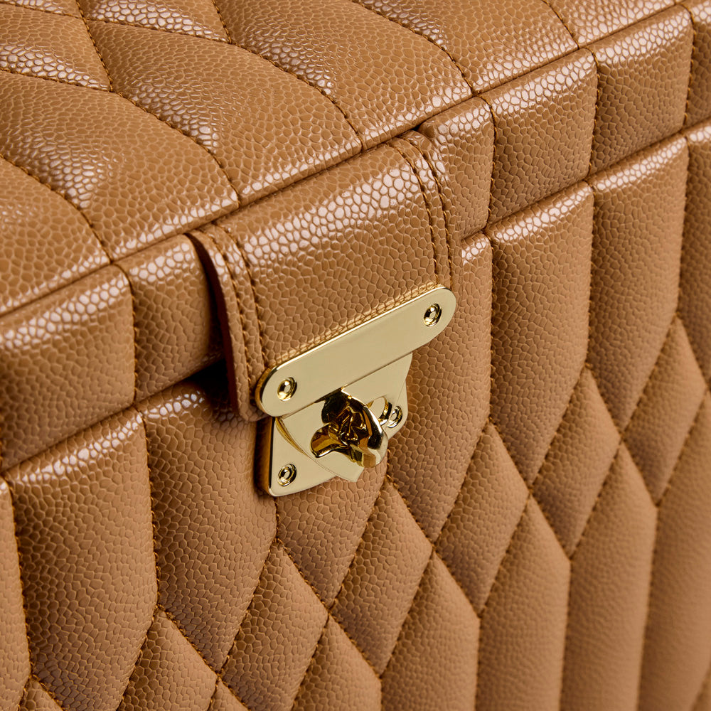 Wolf Lauren Medium Jewellery Box in caramel recycled vegan leather — view 7
