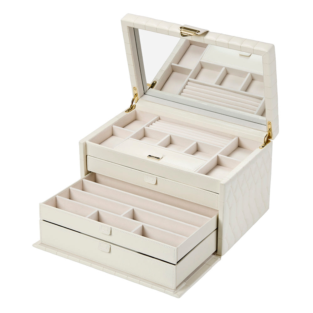 Wolf Lauren Large Jewellery Box in ivory recycled vegan leather — view 5