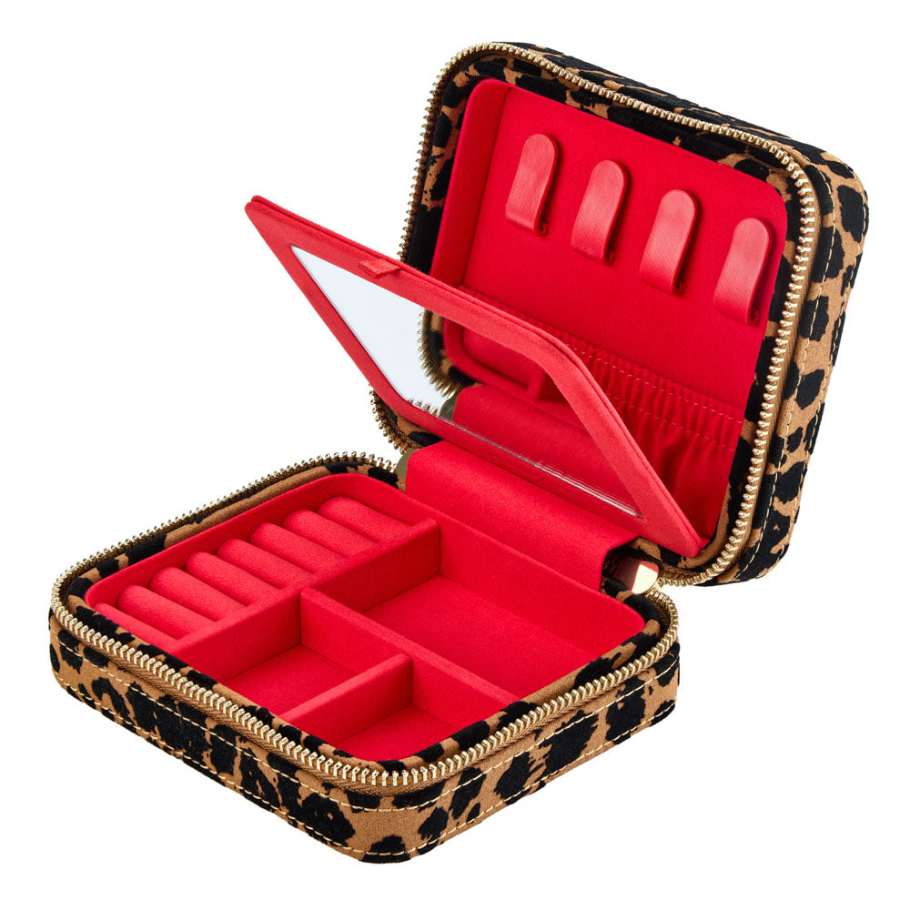 Wolf Savanna Leopard Print Jewellery Zip Case