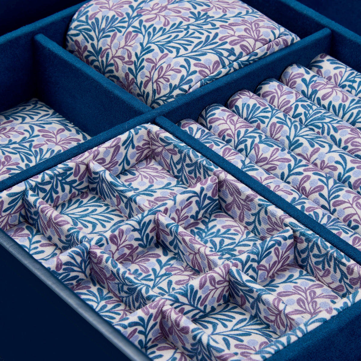 Wolf Sophia Jewellery Box with Window Indigo Fruit Botanical
