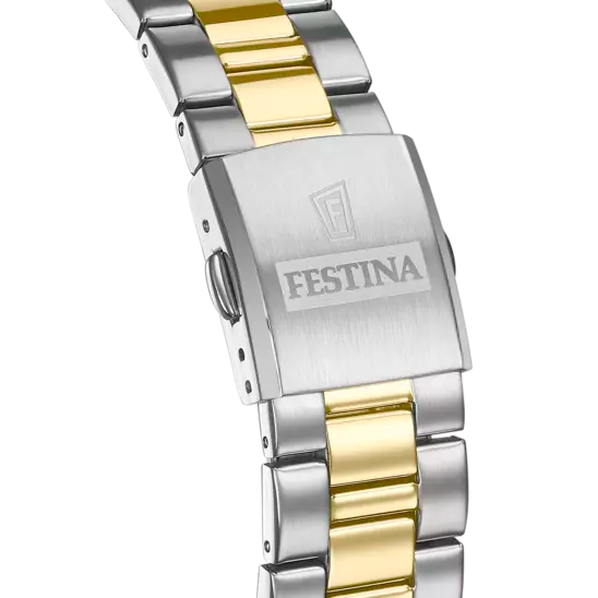 优雅的 Festina F20554/1 男士手表，配有经典白色表盘和精致不锈钢表带