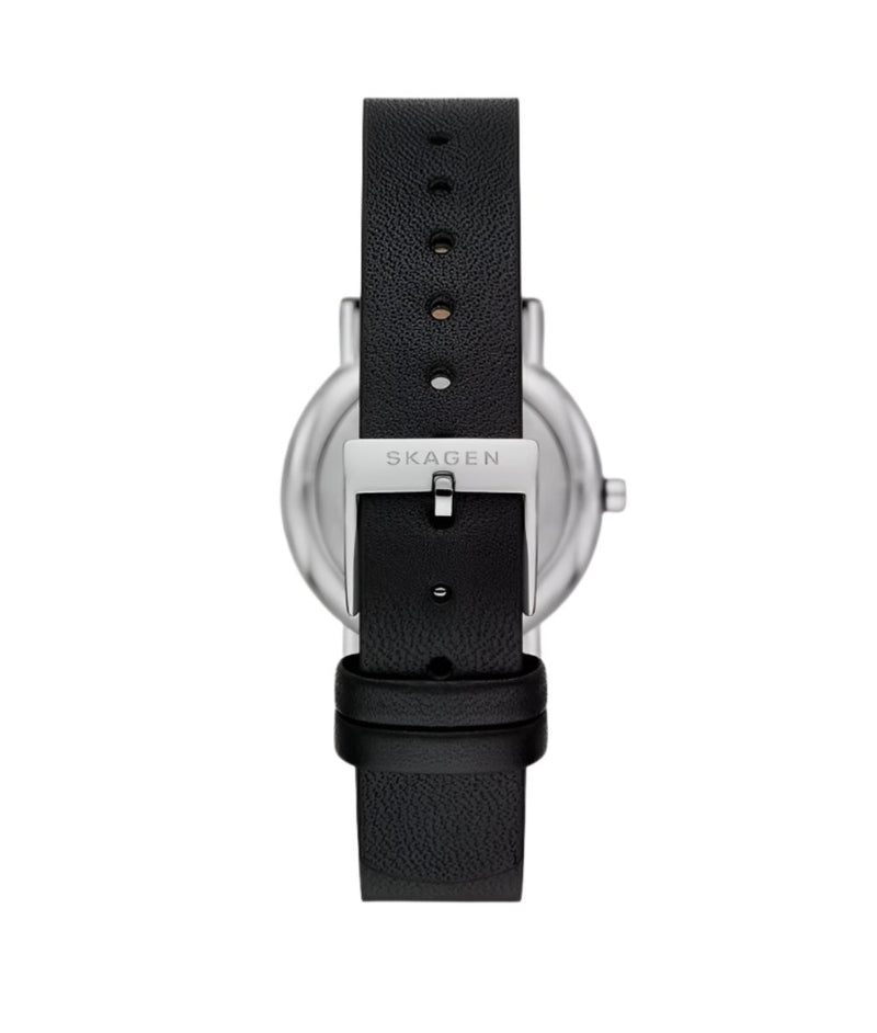 Skagen Signatur Lille Black Leather White Dial Watch SKW3120