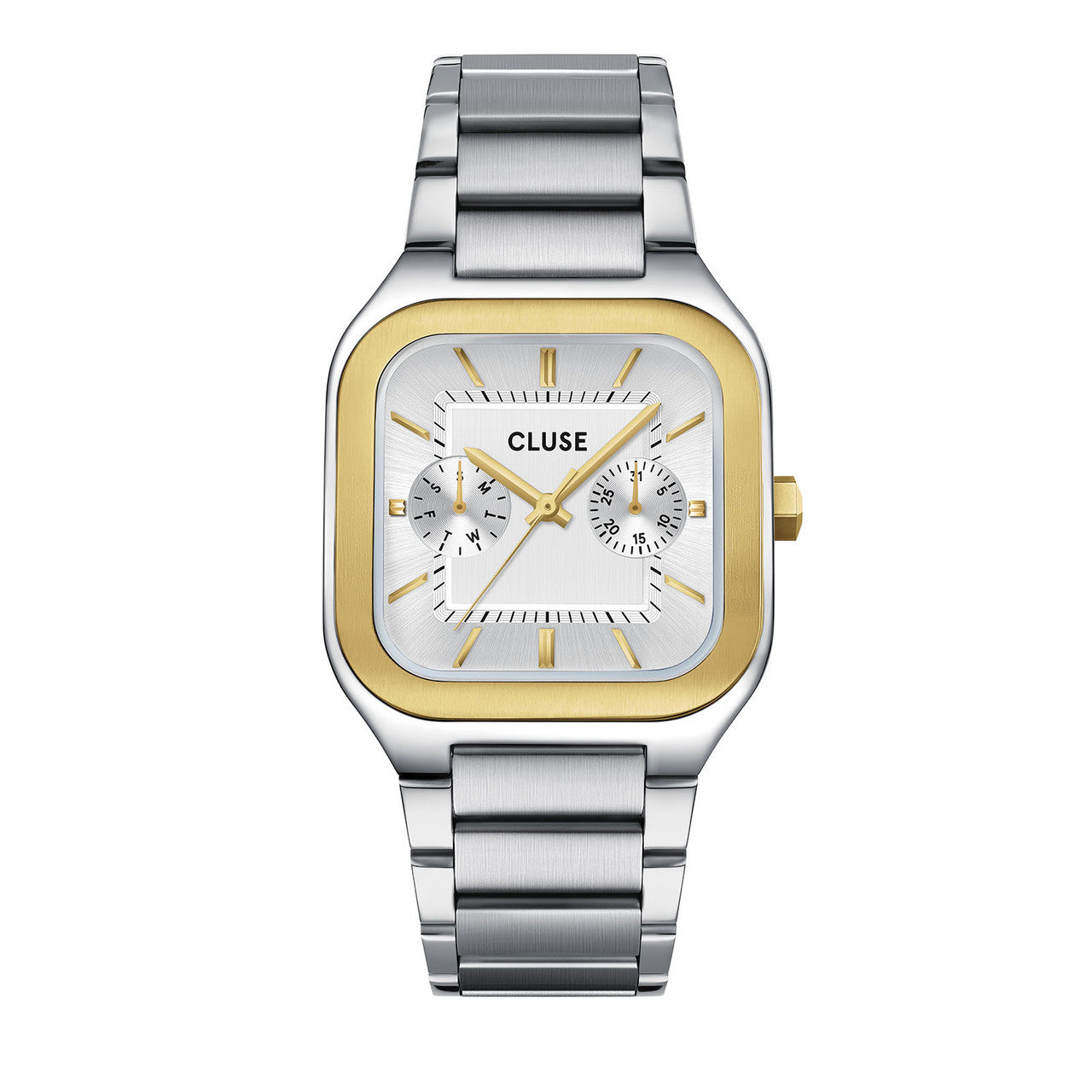 CLUSE Quadrus Multifunction Stainless Steel Silver Two Tone Men's Watch CW26201